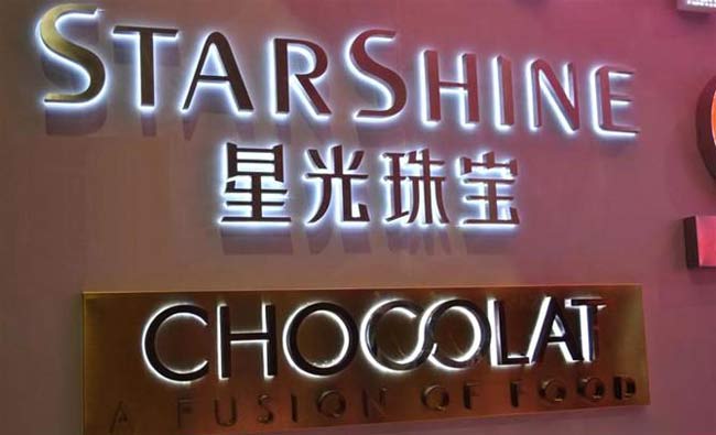 金属背光字